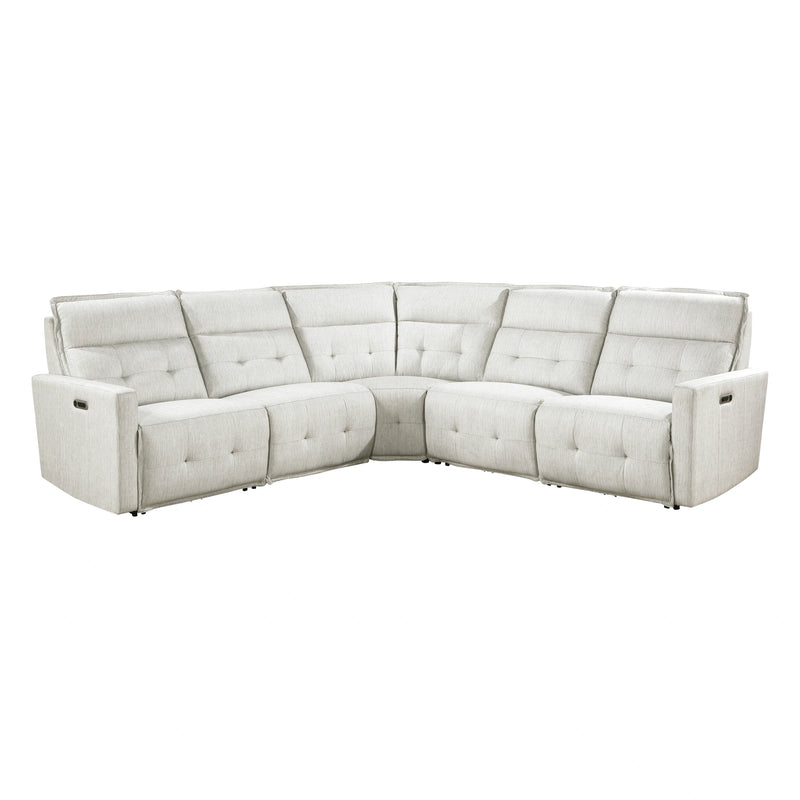Salida-(5)5-Piece Modular Power Reclining Sectional with Power Headrests image