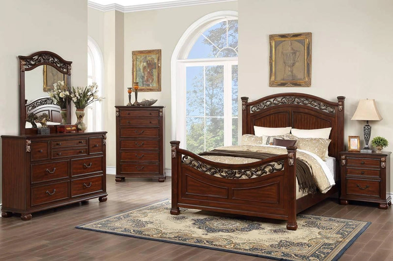 Mcraft Queen Bed in Dark Cherry