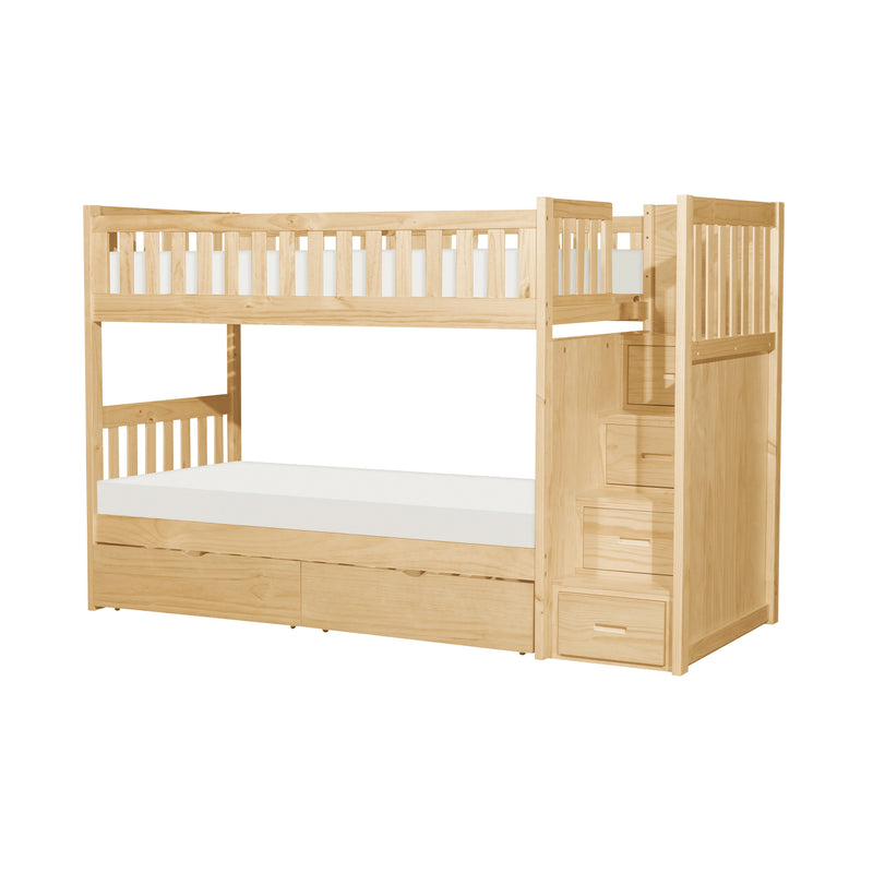 Bartly-(5) Twin/Twin Step Bunk Bed with Storage Boxes image