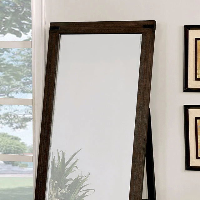 Rexburg Wire-Brushed Rustic Brown Standing Mirror
