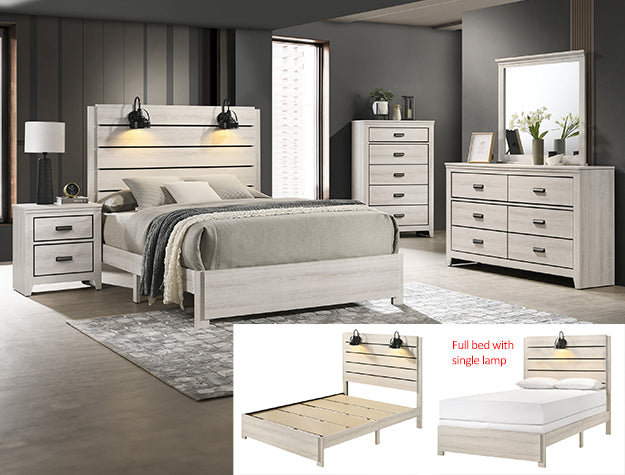 Carter Queen Platform Bed 1 Box White