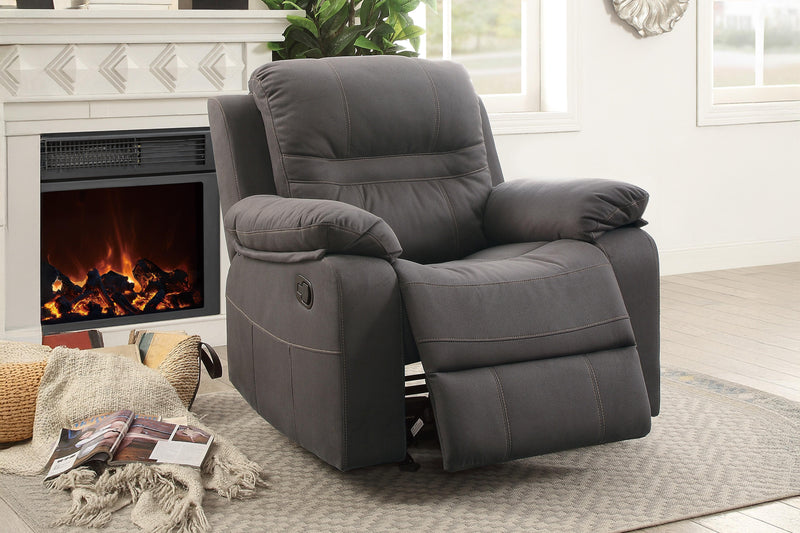 Bstfur Rocker Recliner/Handle/Leatherette/Slate Blue in Slate Blue