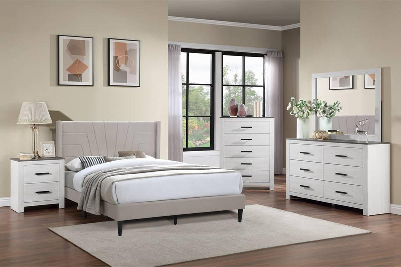 Liihcc Queen Bed in Light Brown Burlap