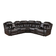 Ramone-(3)3-Piece Power Reclining Sectional with Consoles, Speakers, Subwoofer and LED Lighting image