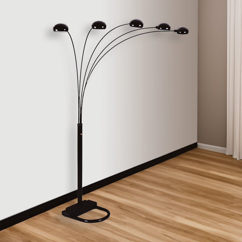 Peacock Shade Floor Lamp Black 82 H