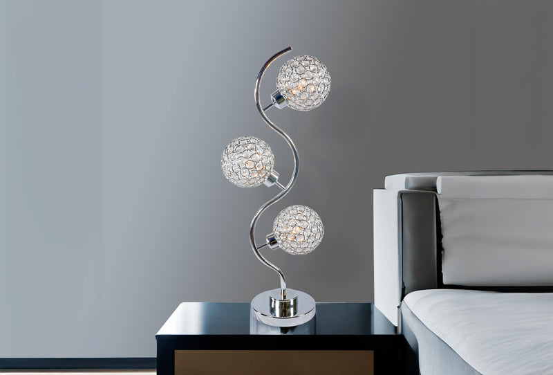 Crystal 3 Globe Table Lamp