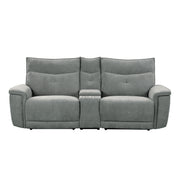 Tesoro-(3)Power Double Reclining Love Seat with Center Console, Power Headrests and USB Ports image