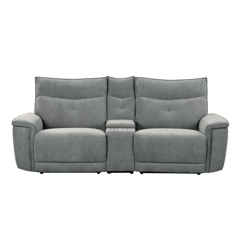 Tesoro-(3)Power Double Reclining Love Seat with Center Console, Power Headrests and USB Ports image